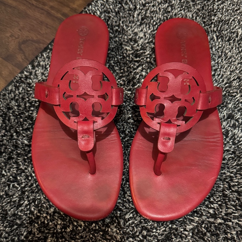 Tory Burch Red Calf Leather Footwear
